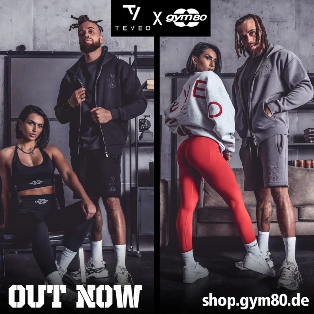 OUT NOW: gym80 x TEVEO Collection💥

Unsere exklusive gym80 x TEVEO Kollektion ist ab sofort auf ❌ shop.gym80.de ❌ verfügbar – mit europaweiter Lieferung! 🚀

Die Kollektion umfasst Hoodies, Sweater, Zipper sowie Shirts im Fitted- und Oversize-Style + die dazu passenden Jogger & Shorts.🔥

Speziell für Frauen bietet die Kollektion Oversize-Sweater, Shirts, BHs & Neckholder sowie die passenden Leggings & Shorts - natürlich in gewohnter TEVEO Qualität und mit optimiertem Booty-Scrunch.🍑

👉🏼Bestelle jetzt auf shop.gym80.de 🛒
__________

Our exclusive gym80 x TEVEO collection is now available on ❌ shop.gym80.de ❌ – with Europe-wide shipping! 🚀

The collection includes hoodies, sweaters, zippers, and fitted or oversized shirts, plus matching joggers and shorts.🔥

For women, the collection features oversized sweaters, shirts, bras, and halter tops, as well as matching leggings and shorts – all with the signature TEVEO quality and optimized booty scrunch. 🍑

👉🏼 Shop now at shop.gym80.de 🛒

#gym80xTEVEO #Gym80 #Teveo #GymWear #FitnessStyle #OutNow #MadeInGermany