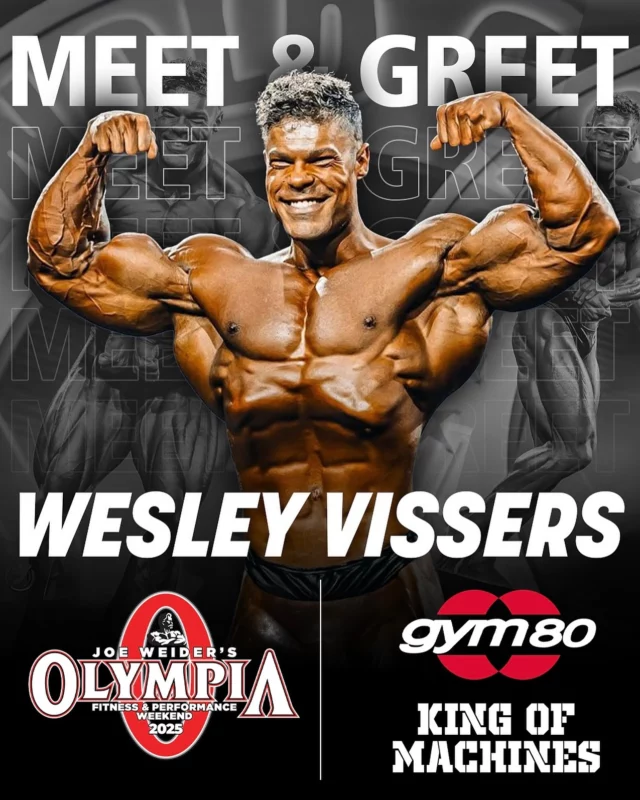 Meet @wesleyvissers at @mrolympiallc 💥

👉🏼Don’t miss the chance to meet Wesley Vissers this Friday, October 10 from 2–3 PM at gym80 booth 965. 

Visit our Mr.🅾️ booth 965 from October 10–12 in Las Vegas and experience German-engineered strength machines. 💪🏽🇩🇪

#MrOlympia #gym80 #LasVegas #MadeInGermany #StrengthEquipment #Bodybuilding